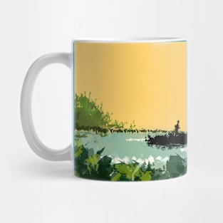 Sunset and The Sailor - Tropical Beach & Landscape Mug